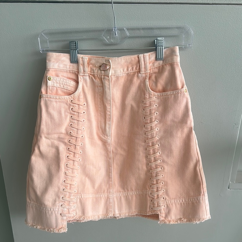 Aje Pink Ruched Mini Skirt Casual